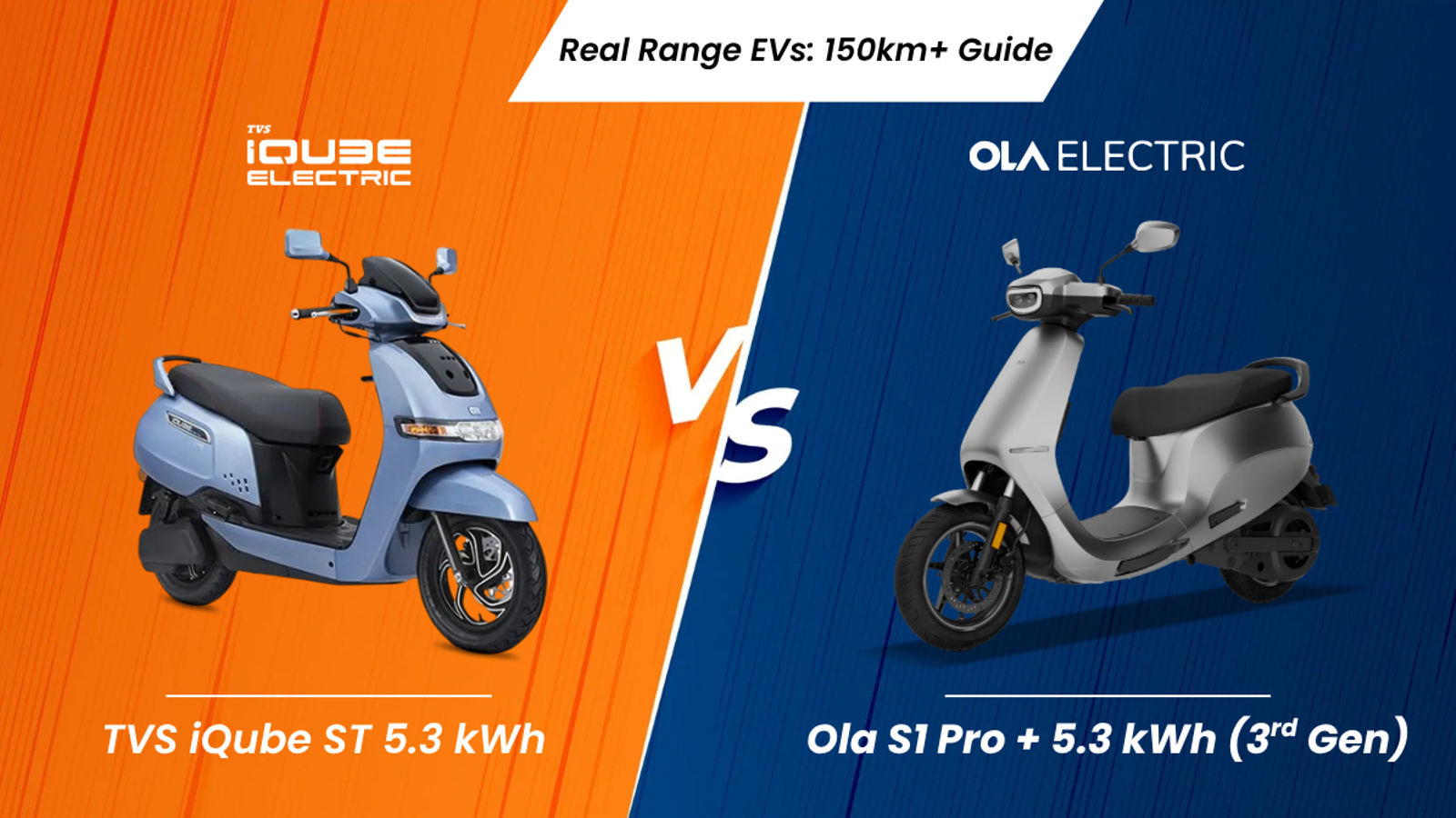 Ola S1 Pro+ 5.3kWh Gen 3 vs. TVS iQube ST 5.3kWh: Best Budget EV for 150 km+ True Range?