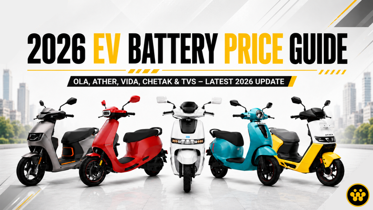 Battery Prices of Top EV Two-Wheelers in India: Ola, Ather, Vida, Chetak & TVS (2026 Update)