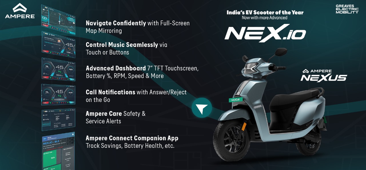Ampere Nexus Gets Next-Gen Tech Upgrade on World EV Day: Map Mirroring, Nex.IO & More!