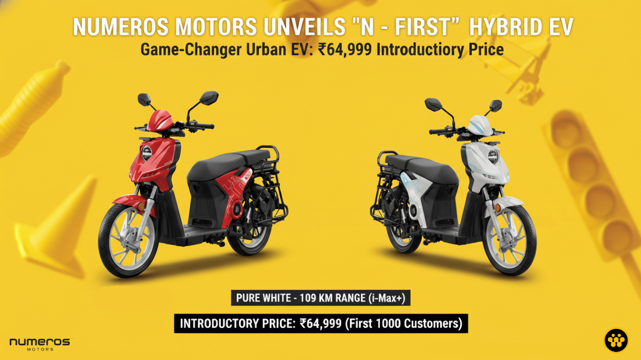Numeros Motors Launches 'n - First' EV 2-Wheeler in India; Starts at ₹64,999