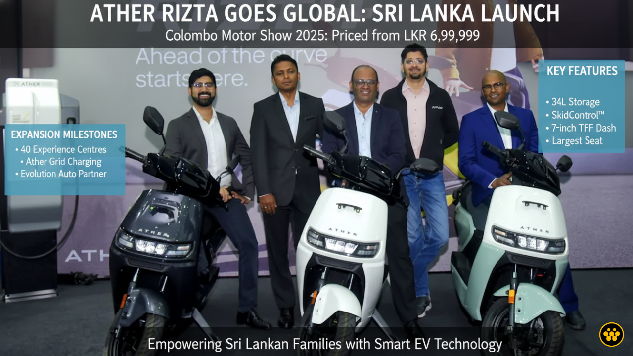 Ather Energy Goes Global: 'Rizta' Family Electric Scooter Launched in Sri Lanka