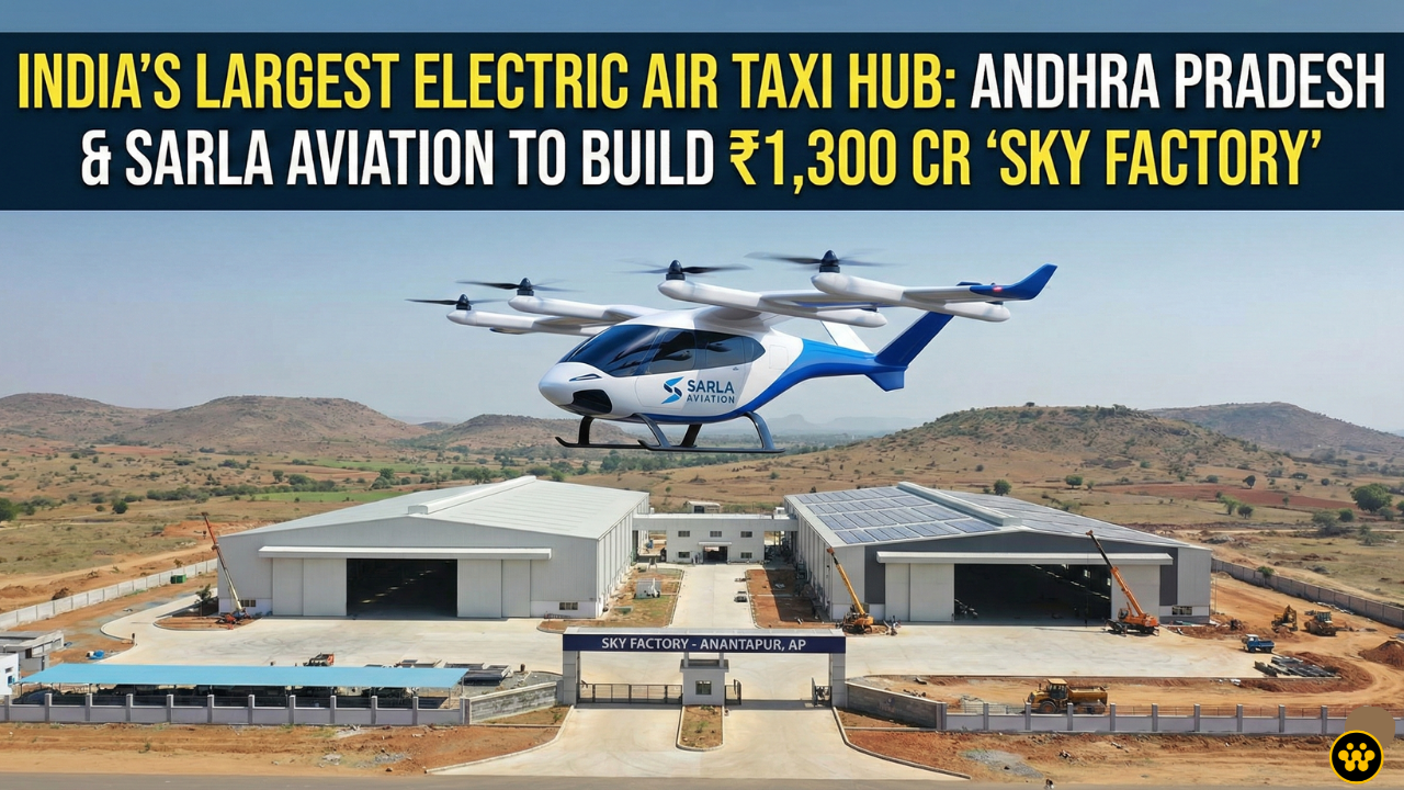 India’s Largest Electric Air Taxi Hub: Andhra Pradesh & Sarla Aviation to Build ₹1,300 Cr ‘Sky Factory’
