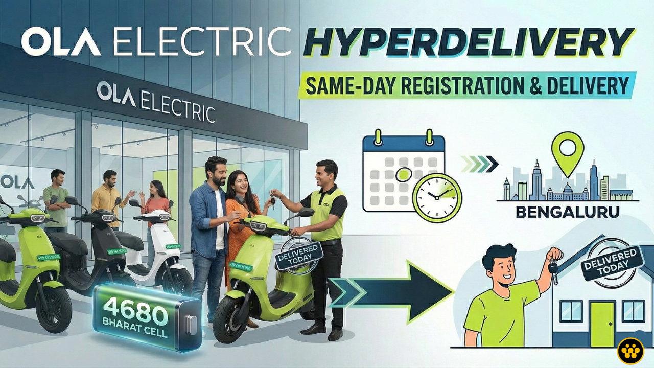 Ola Electric Launches Hyperdelivery: Same-Day Delivery for 4680 Bharat Cell EVs in Bengaluru