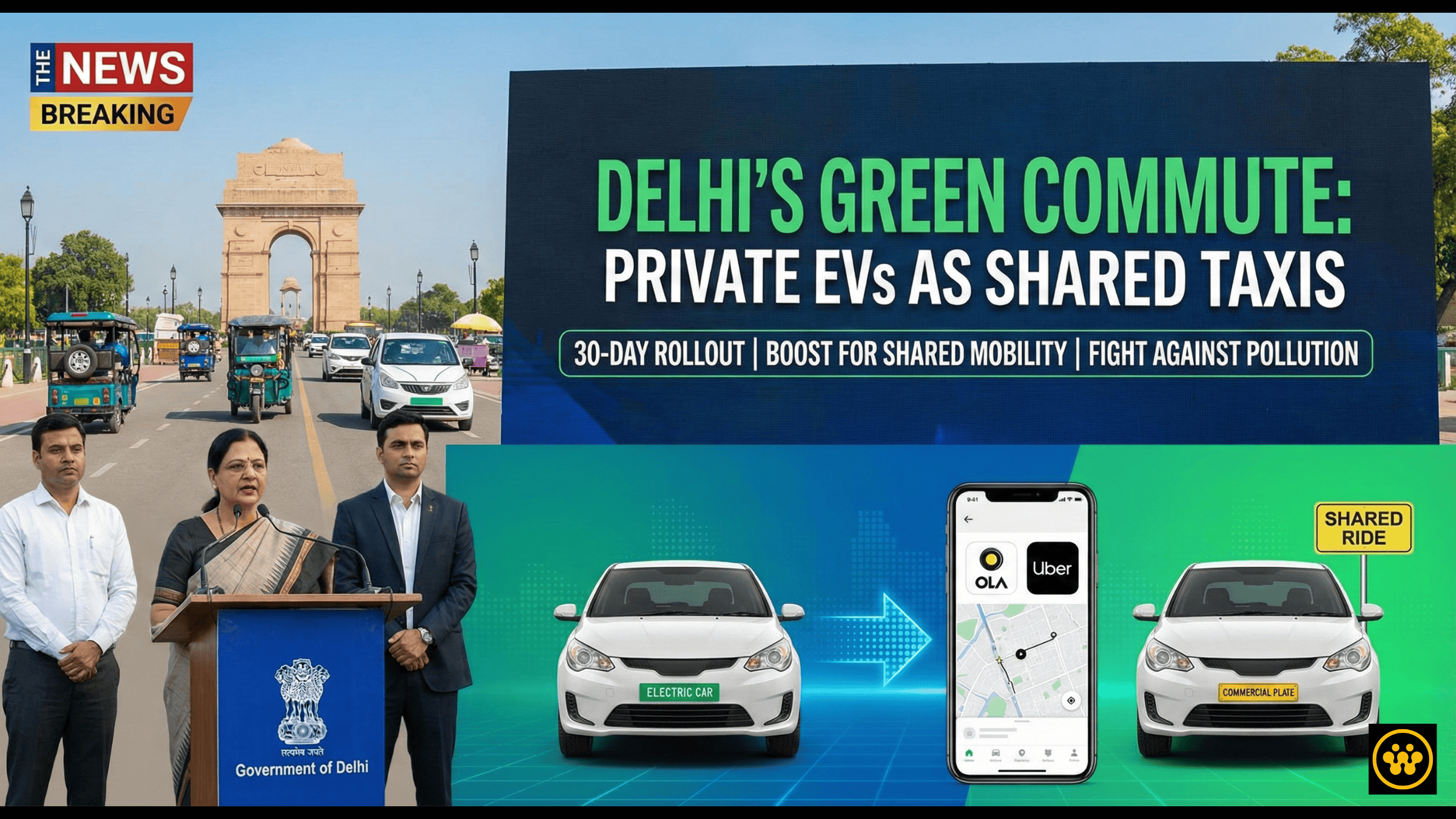 Delhi’s Green Revolution: Private EVs to Hit the Streets as Shared Taxis Within 30 Days