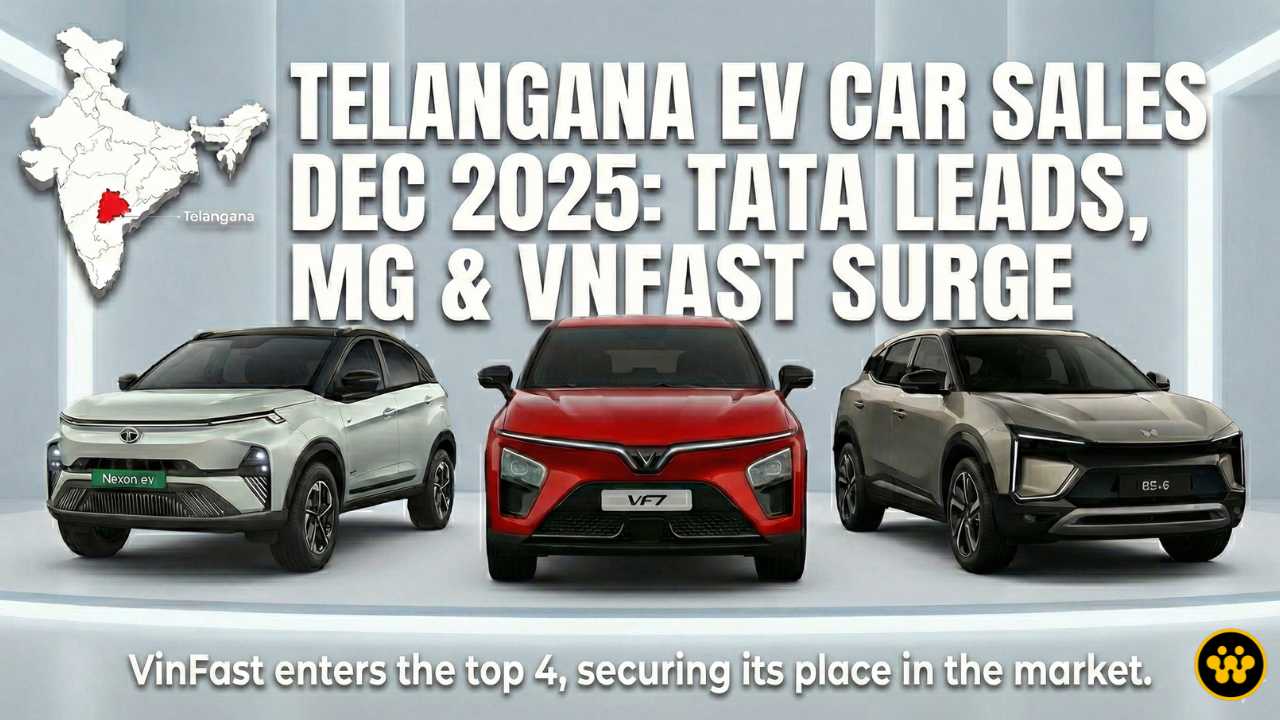 Tata Motors Retains Crown in Telangana, but MG Motor Closes the Gap in December 2025 EV Sales