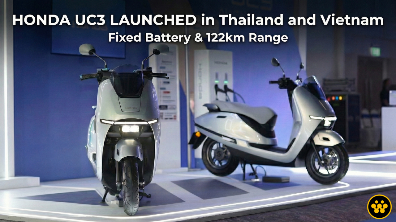 Honda UC3 Electric Scooter Launched: Fixed Battery & 122km Range for ASEAN Markets