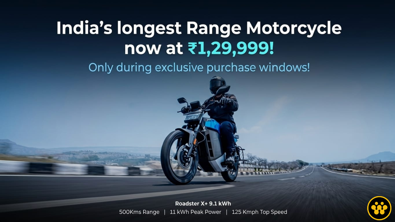 Ola Electric Slashes Roadster X+ 9.1 kWh Price by ₹60,000; First Flash Sale Tonight
