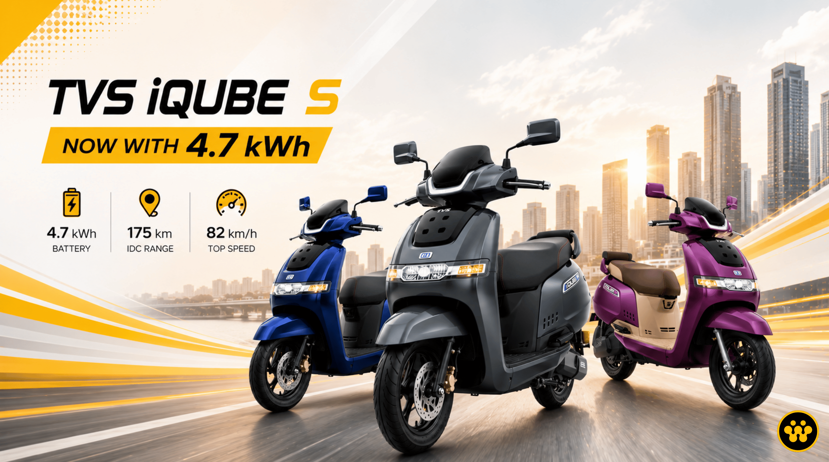 TVS Launched iQube S 4.7 kWh in India : More Range, More Value