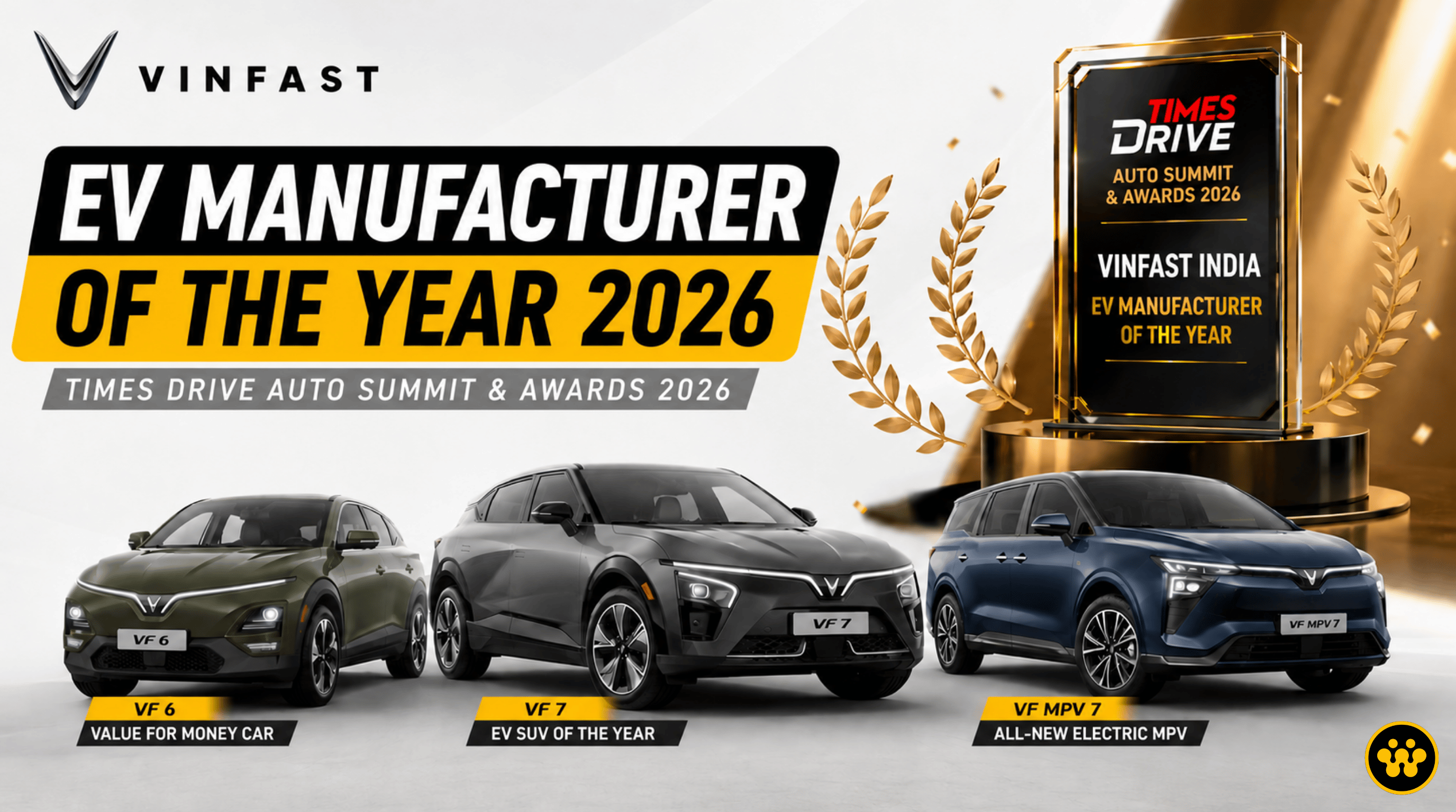 VinFast India Crowned "EV Manufacturer of the Year" at Times Drive Auto Summit 2026