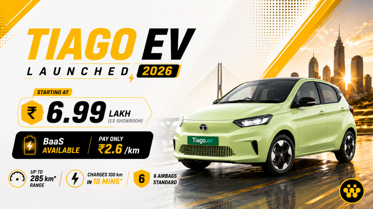 2026 Tata Tiago EV Launched in India: Complete Variant Prices, Range, and New Features
