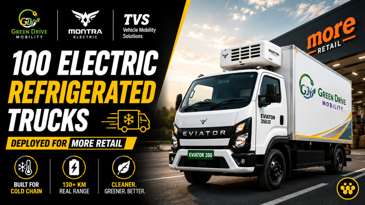 Green Drive Mobility Partners with Montra Electric and TVS to Deploy 100 Electric Refrigerated Trucks for More Retail
