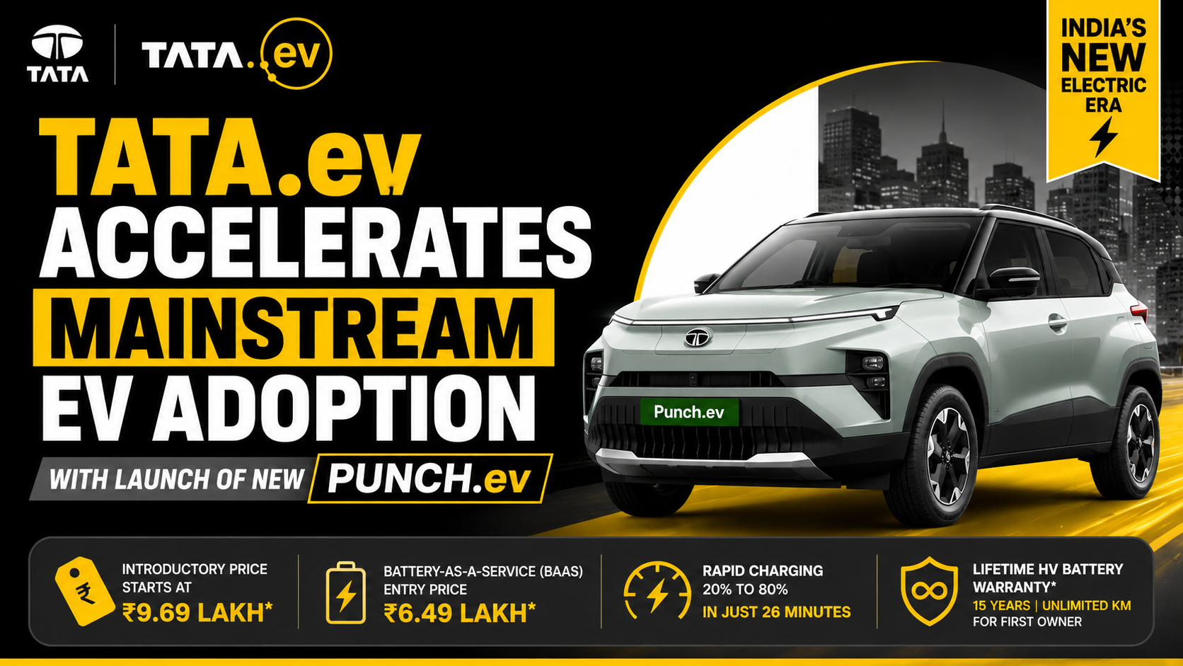 Tata.ev Accelerates Mainstream EV Adoption with Launch of New Punch.ev