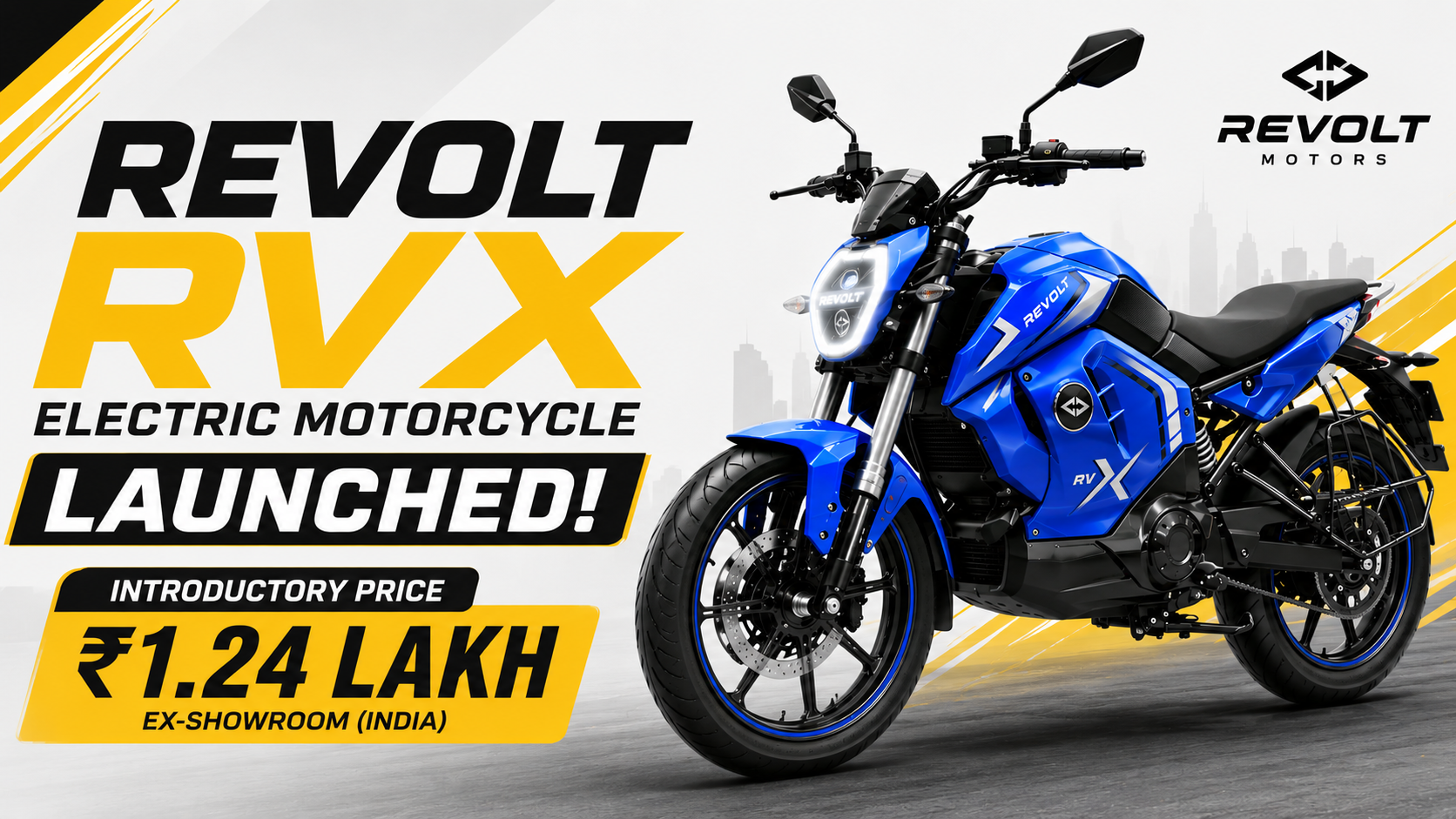 Revolt RVX Electric Motorcycle Launched in India: Price, Range, and Specifications