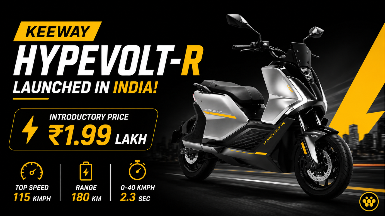 Keeway Hypevolt-R Electric Scooter Launched: Price, Range, and Features