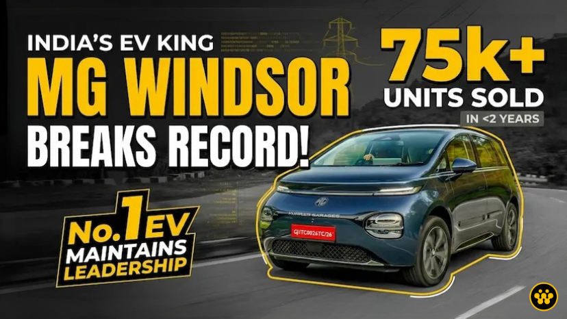 MG Windsor EV Crosses 75,000 Sales Milestone in India: The Success Story of India's No. 1 EV