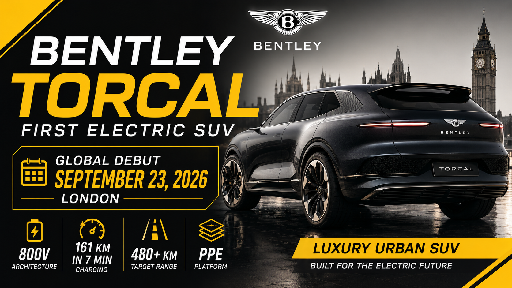 Bentley Torcal: First Electric Luxury SUV Set for September 23 Debut