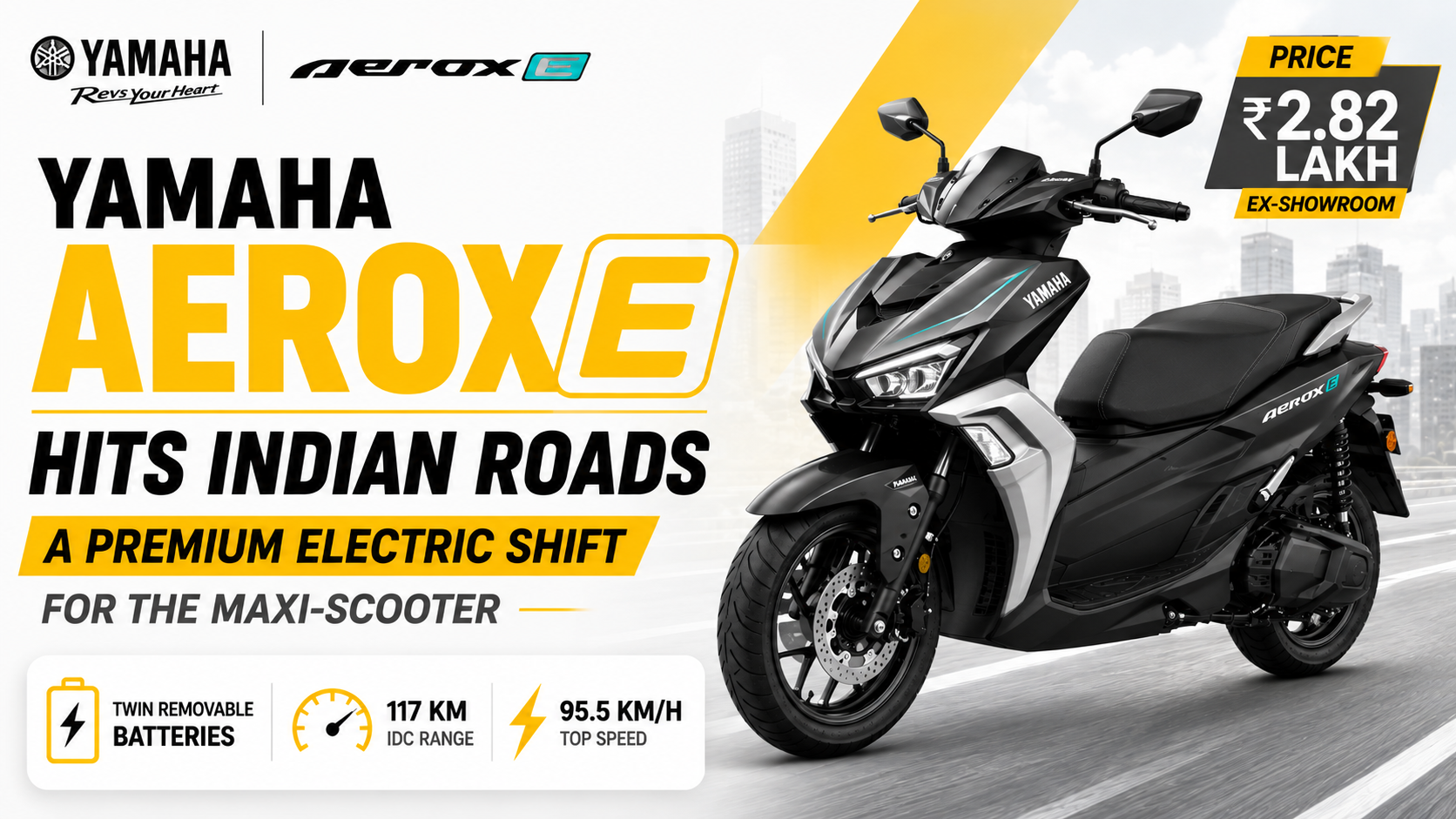Yamaha Aerox E Hits Indian Roads: A Premium Electric Shift for the Maxi-Scooter