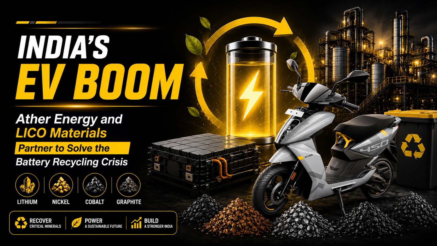 LICO Materials and Ather Energy Join Forces to Tackle India’s EV Battery Waste