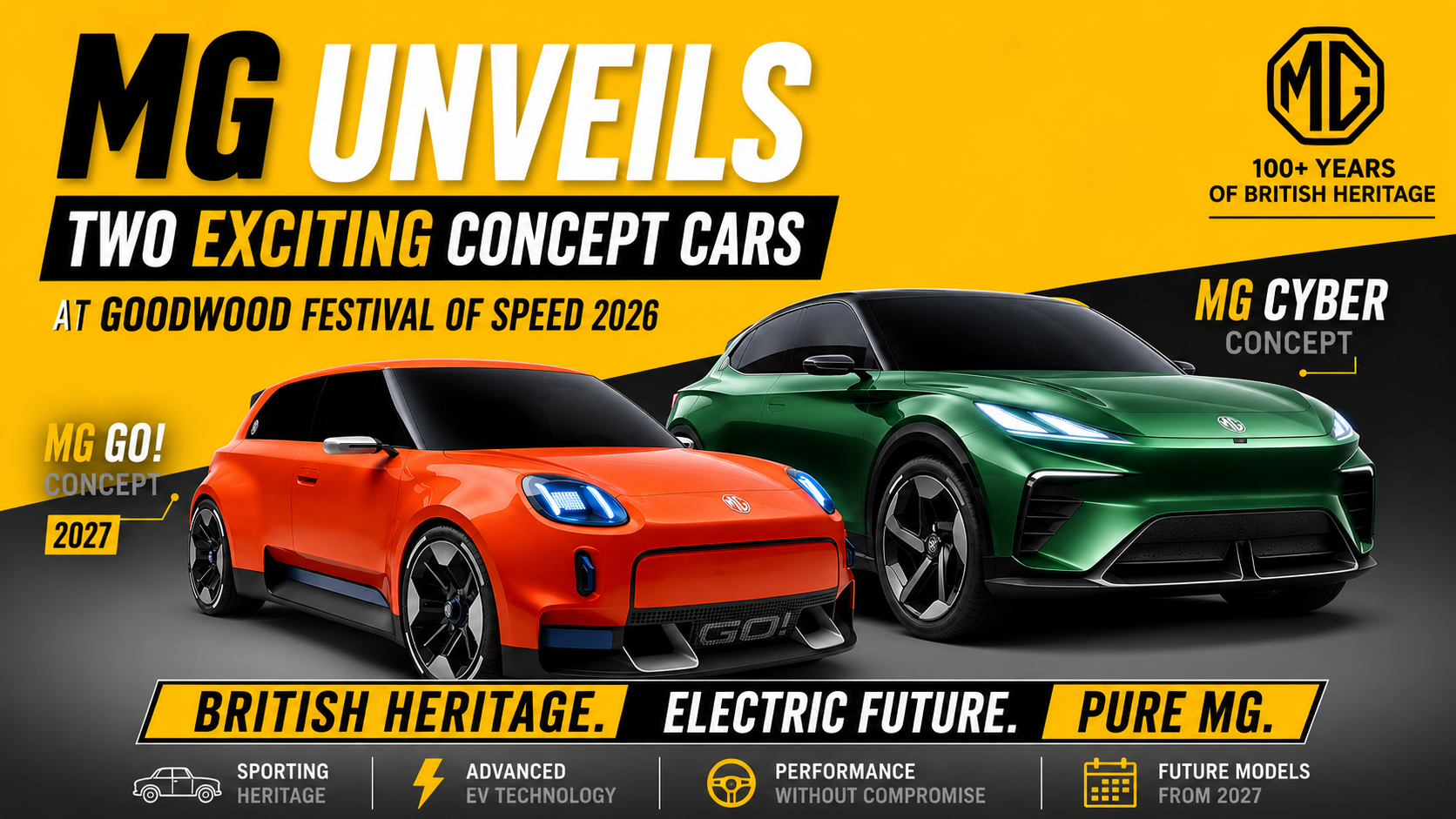 MG Blends Retro Roots and EV Future with Two Stunning Concept Cars at Goodwood 2026