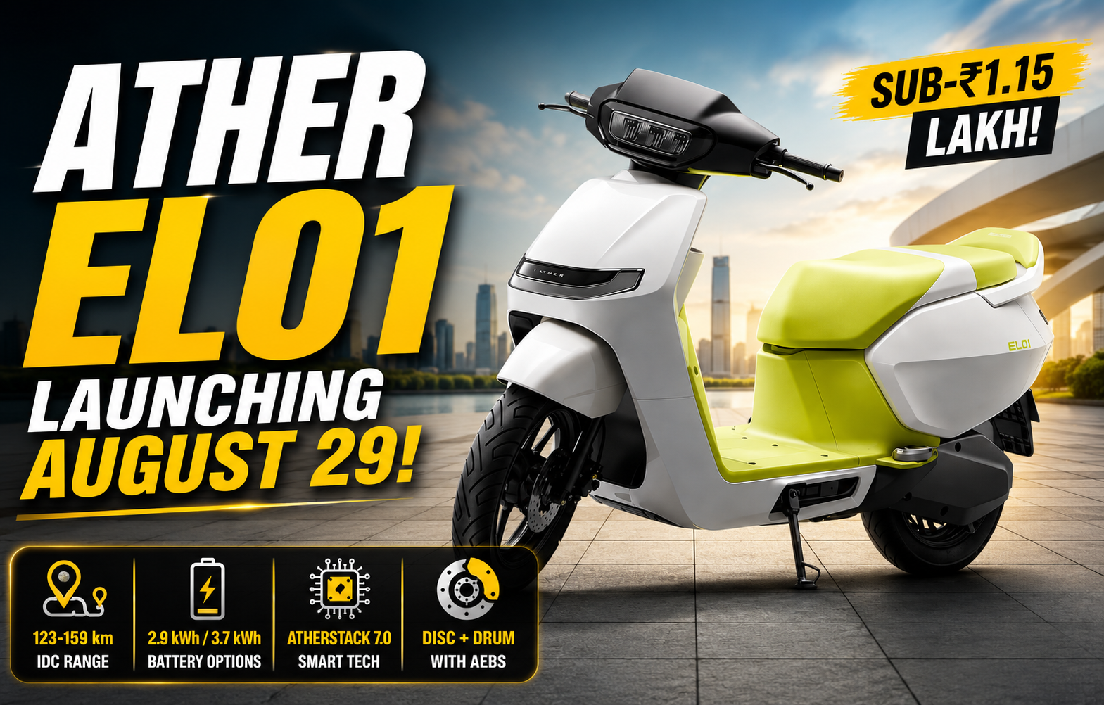 Ather EL01 Launch Set for August 29: The Tech Behind Ather’s Sub-₹1.15 Lakh Move