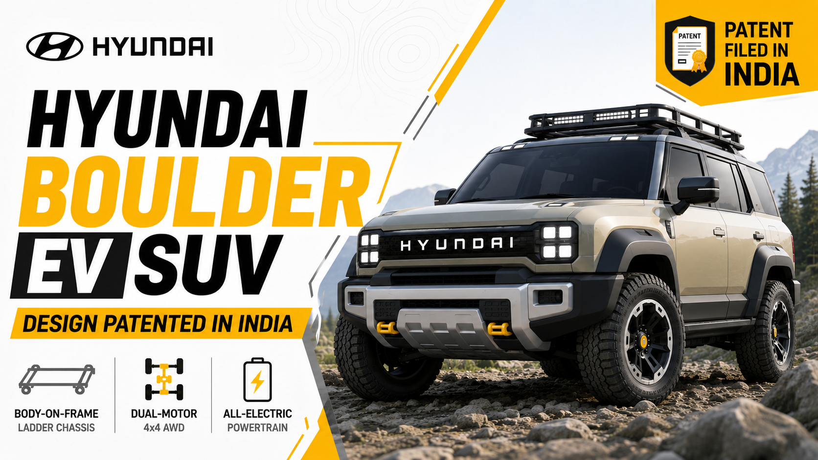 Hyundai Boulder Off-Road Electric SUV Design Patented in India
