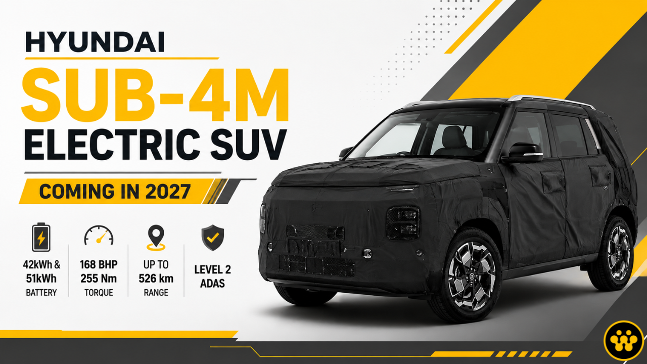 Hyundai Sub-4m Electric SUV Confirmed for India: Launch in 2027, Battery Specs, and Expected Price