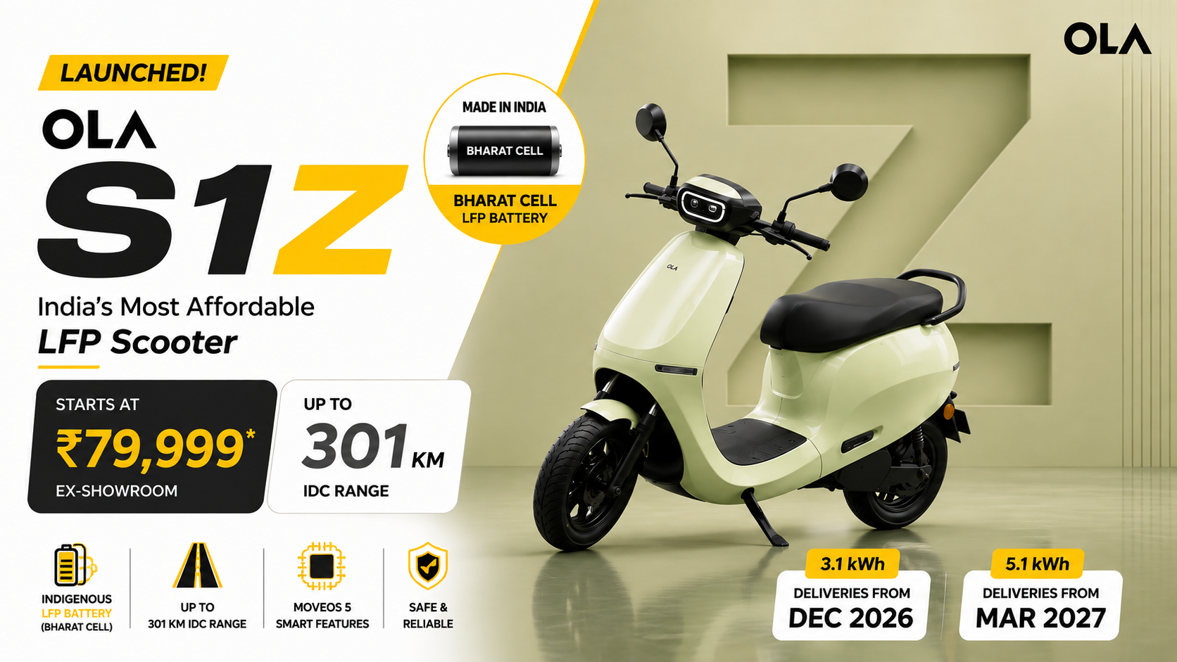 Ola Electric S1Z Launched: Price, Range, Specs and Features